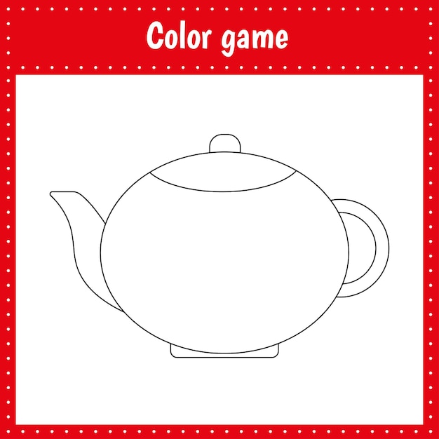 Premium vector coloring page of the teapot