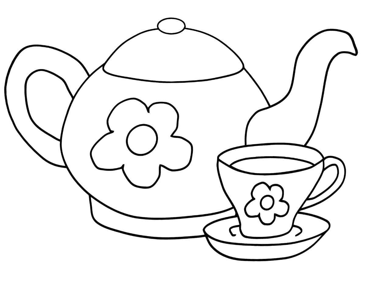 Coloring pages cookie and tea coloring pages