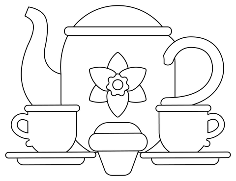 Tea party coloring page free printable coloring pages
