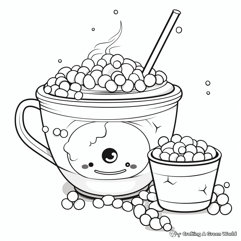 Cute bubble tea coloring pages