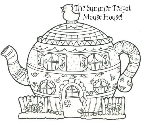 A new mouse house project to color cut out and add to your mouse house wall heres the link to the pdf you can â coloring pages tea pots cute coloring pages