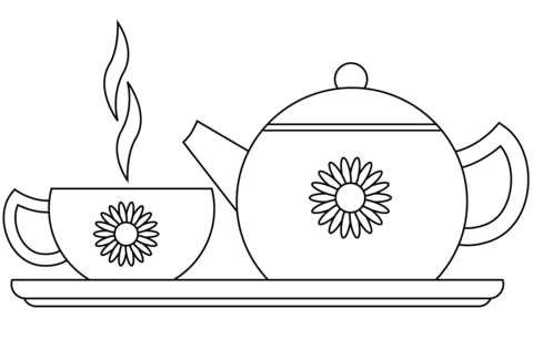 Afternoon tea coloring page free printable coloring pages