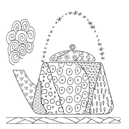 Tea coloring page stock photos and images
