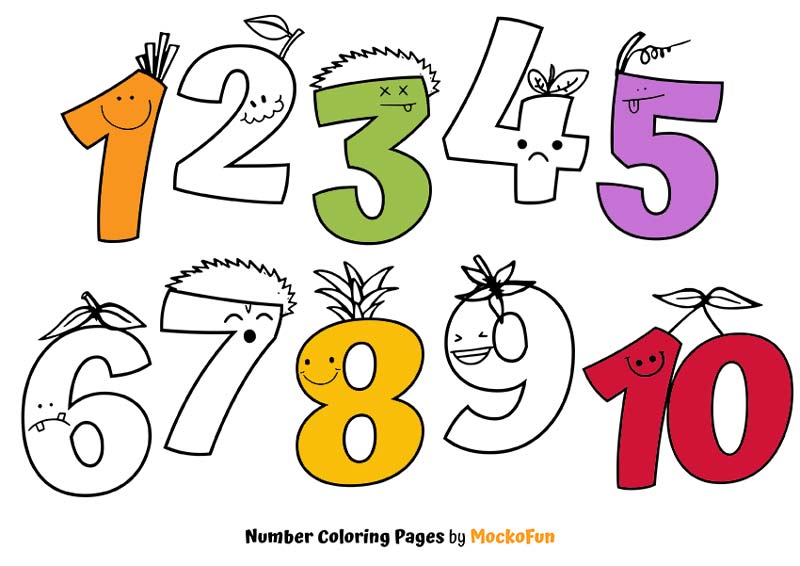 Ïâ number coloring pages