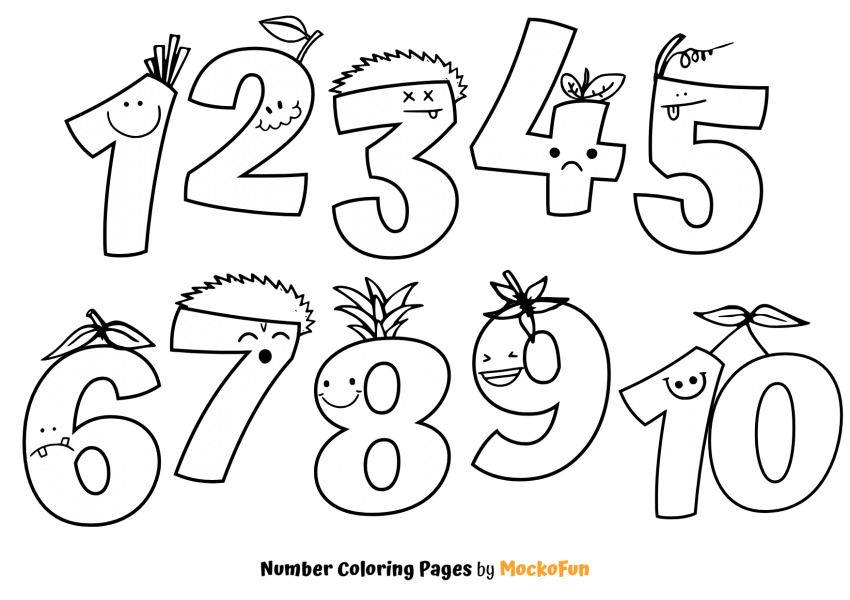 Ïâ number coloring pages