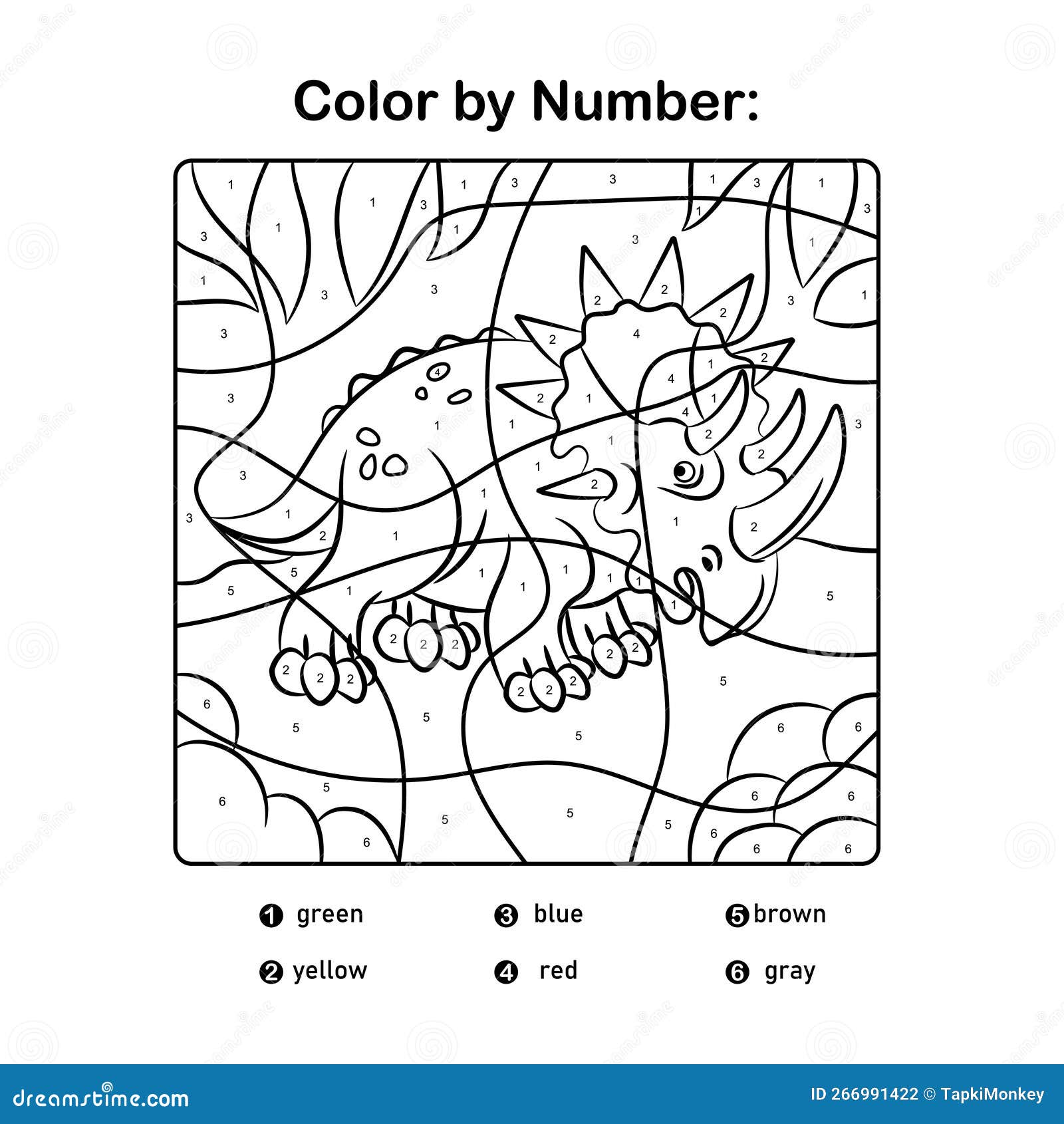 Dinosaur coloring page kids preschool activity coloring template stock vector