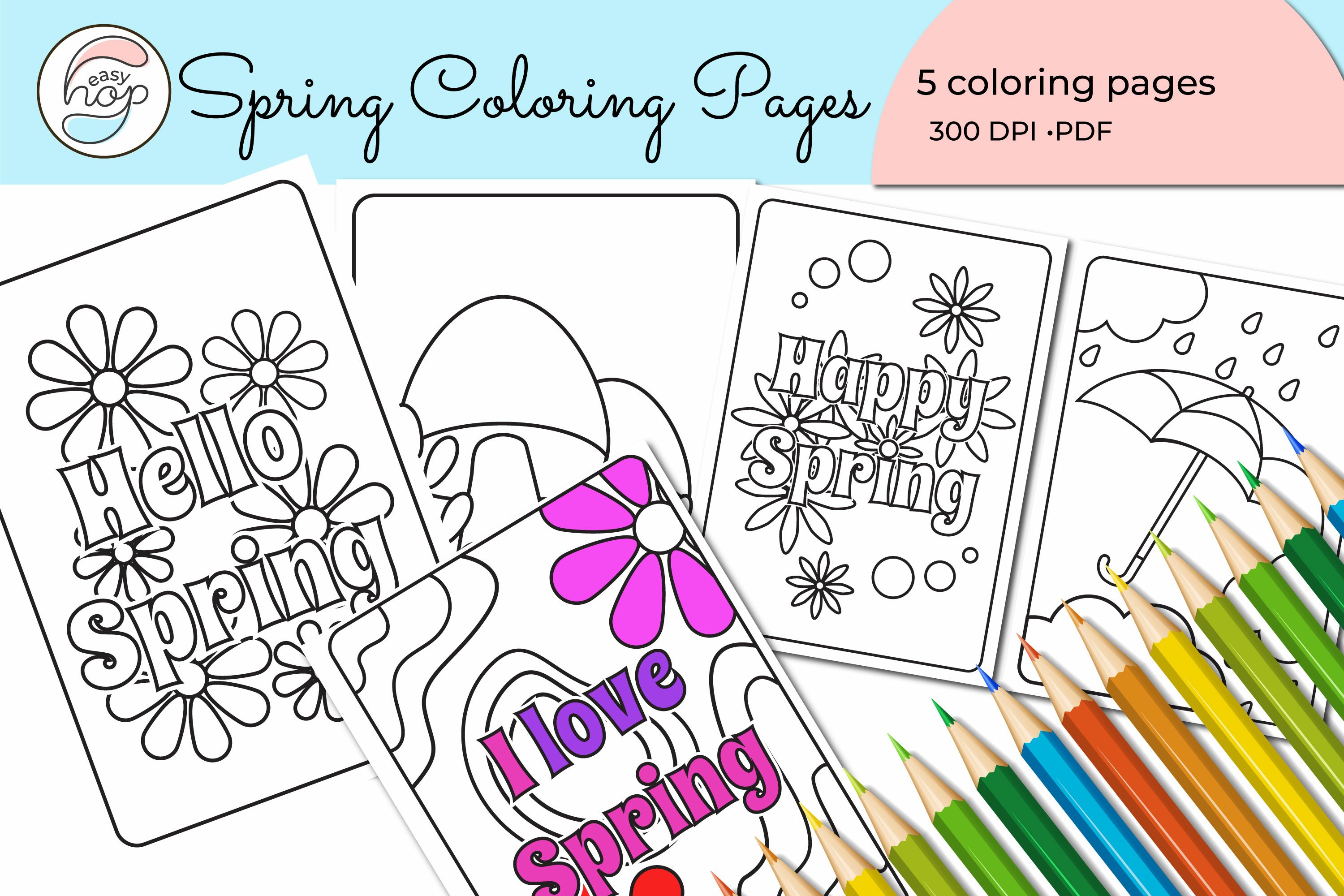 Spring pattern coloring pages printable