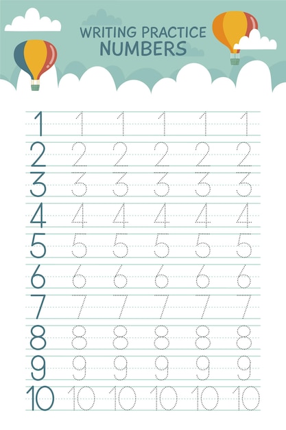 Numbers coloring page kids images