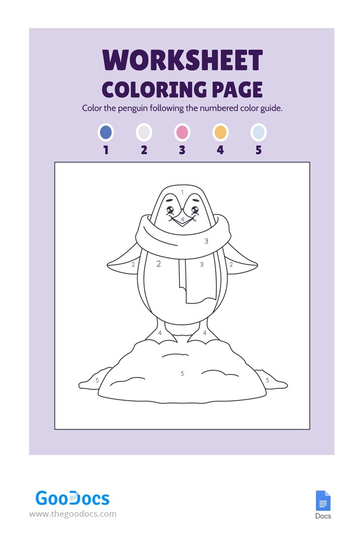 Free coloring page worksheet template in google docs