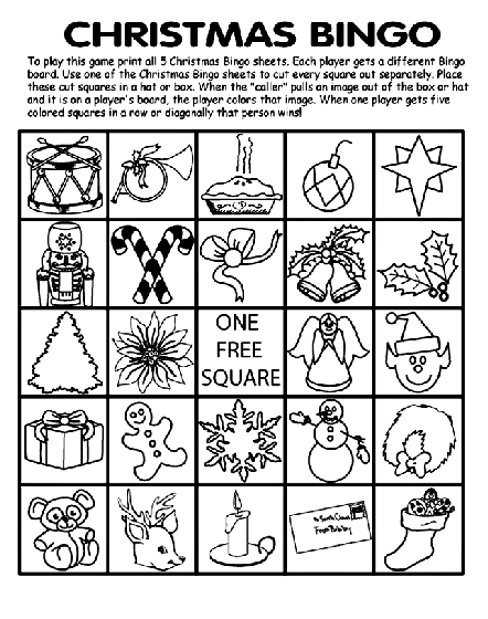 Christmas bingo board no free printable coloring sheet for kids