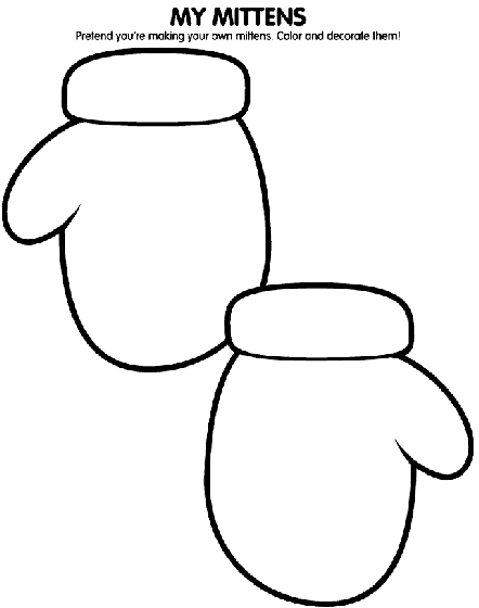 My mittens coloring page