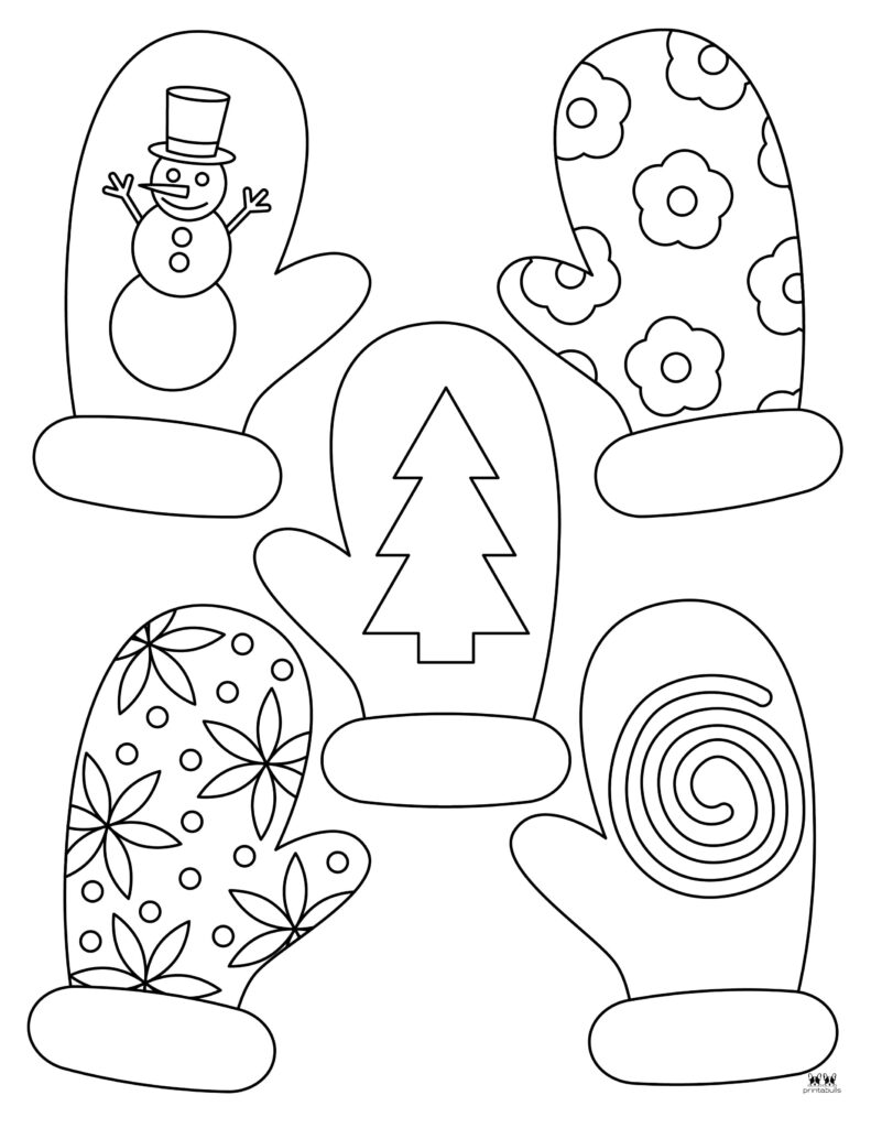 Mitten coloring pages templates