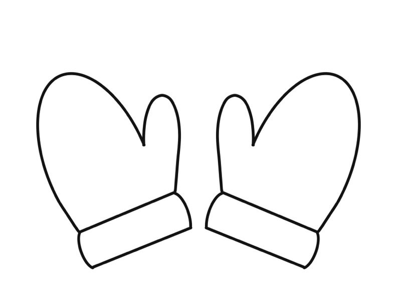Free printable mittens outline for crafts