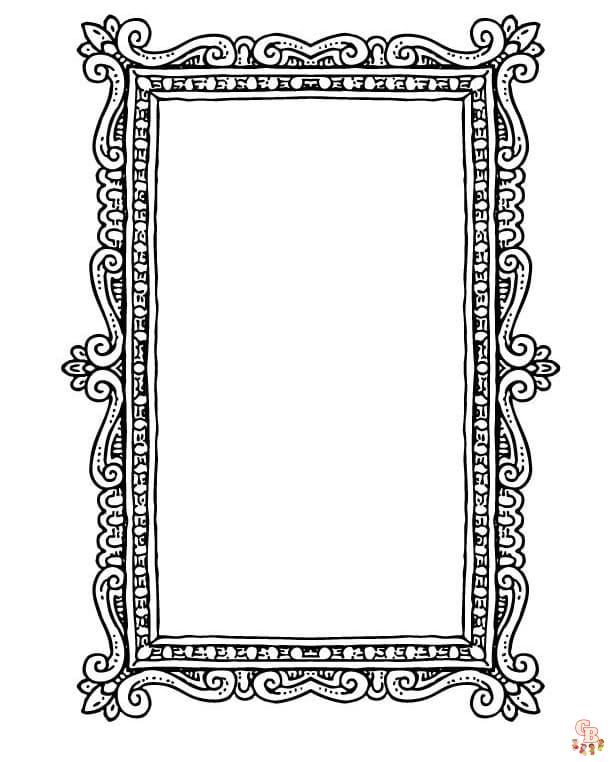 Printable picture frame coloring pages free for kids and adults