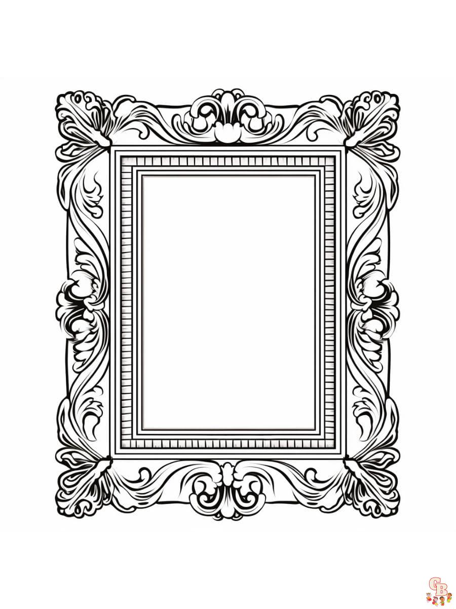 Printable picture frame coloring pages free for kids and adults