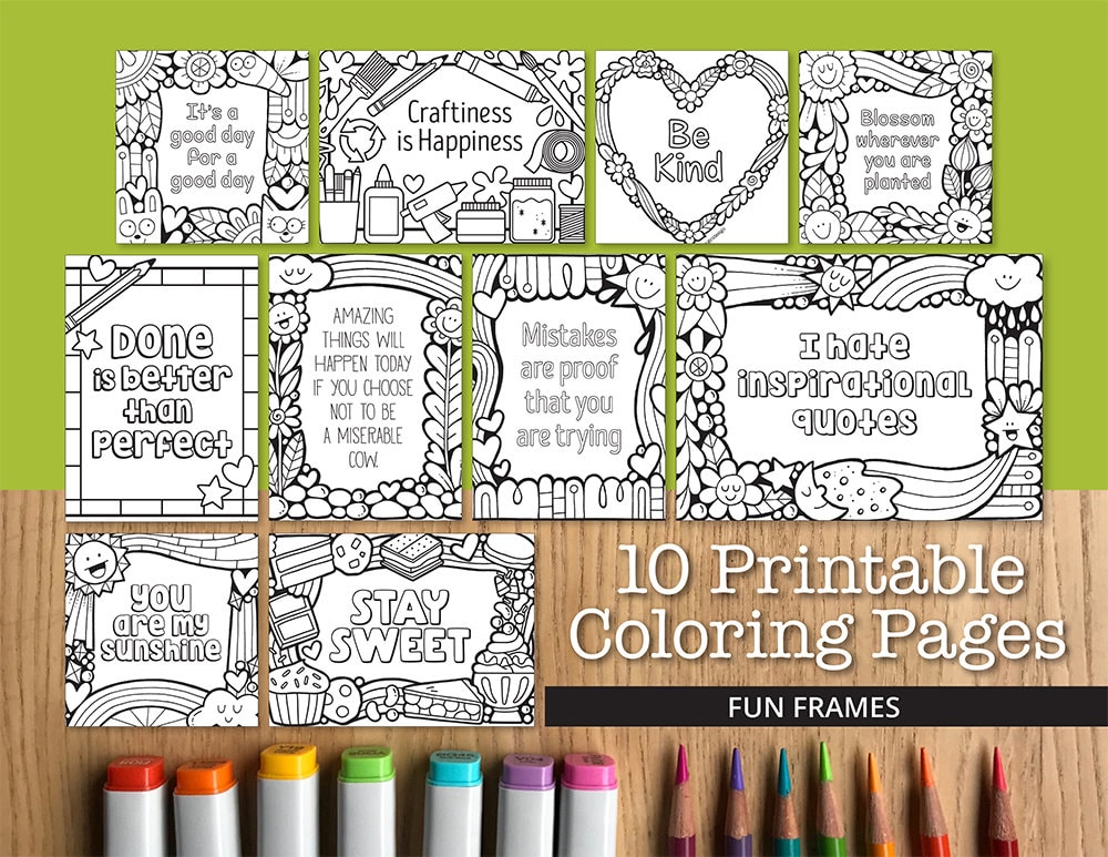 Fun frames printable coloring pages pages