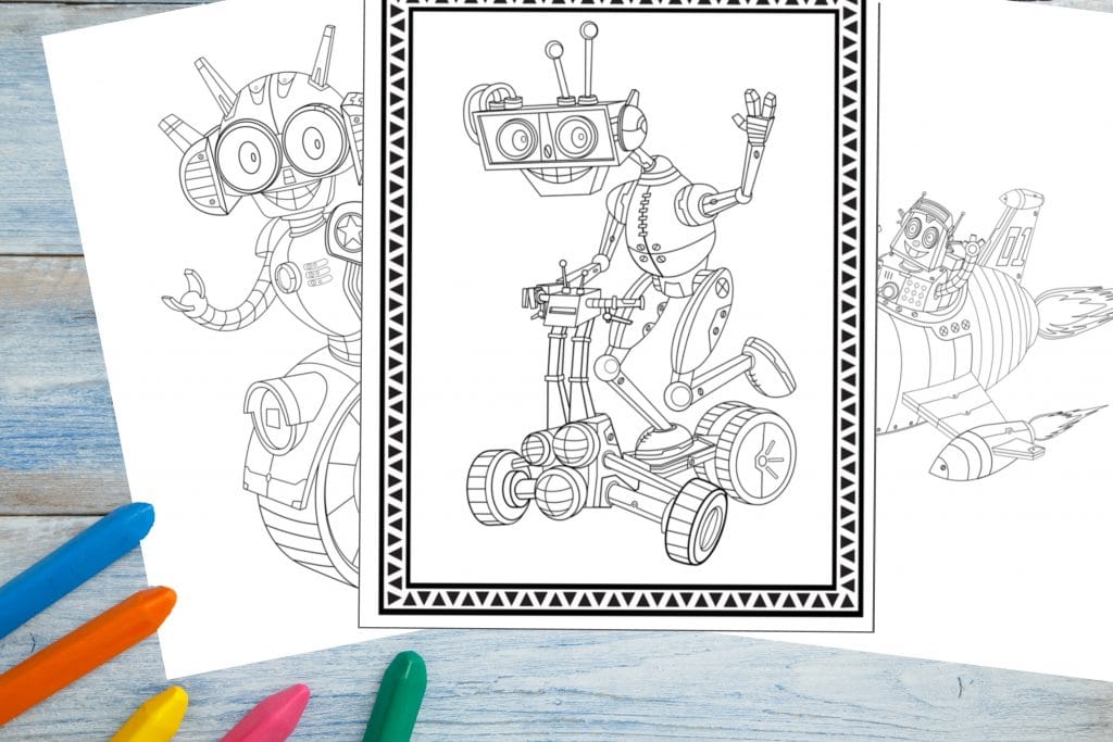 Robot coloring pages for boys girls