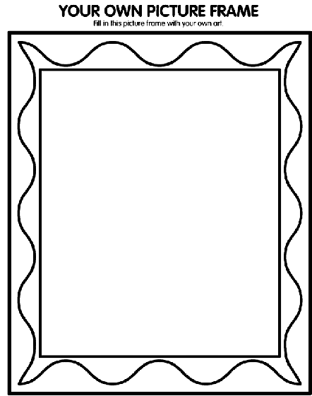 Your own picture frame coloring page