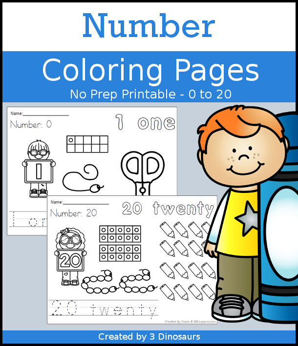 Easy to use free number coloring pages printable dinosaurs
