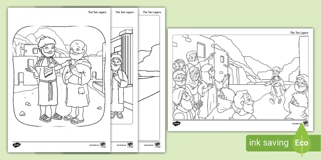 Jesus heals ten lepers colouring pages cfe resources