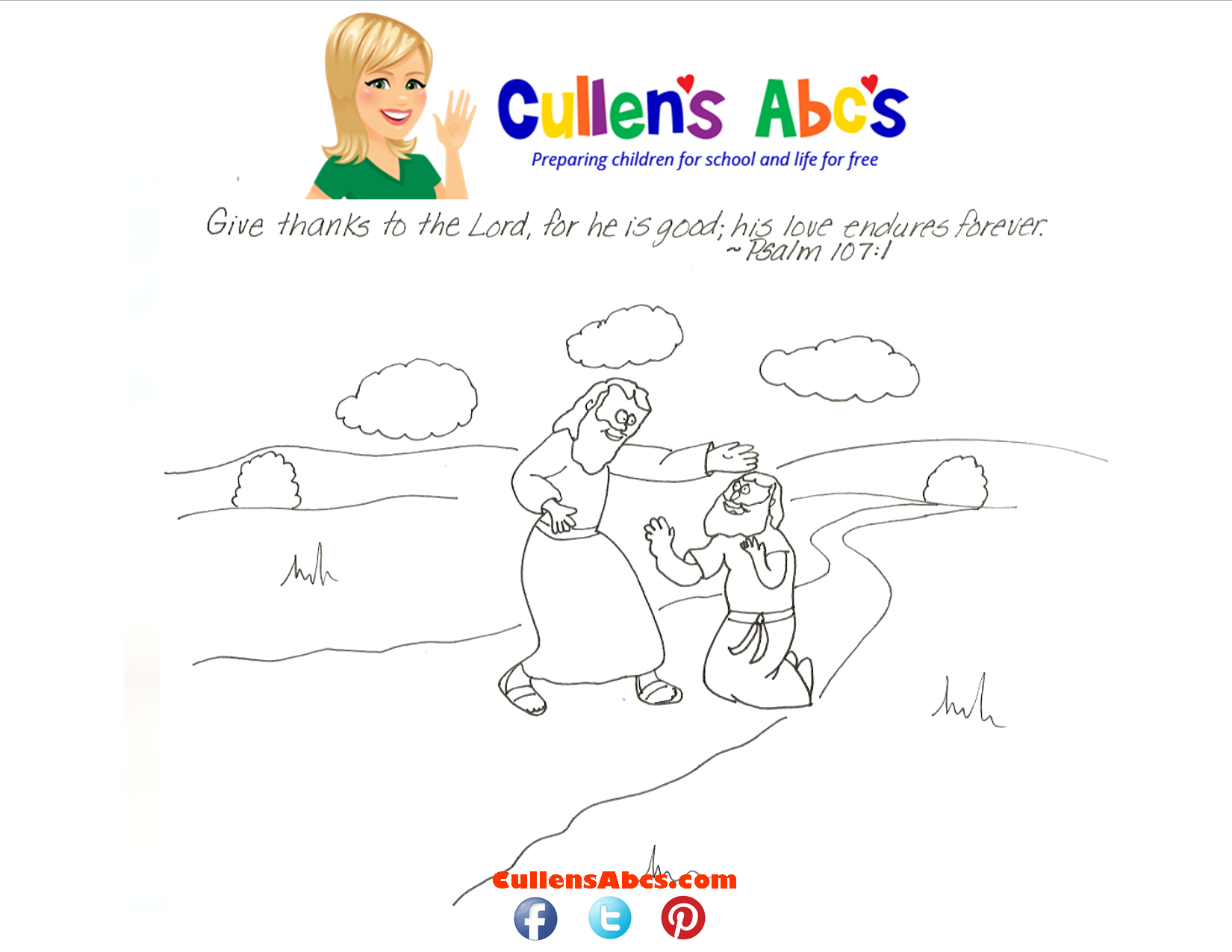 Bible key point coloring page lepers free childrens videos activities