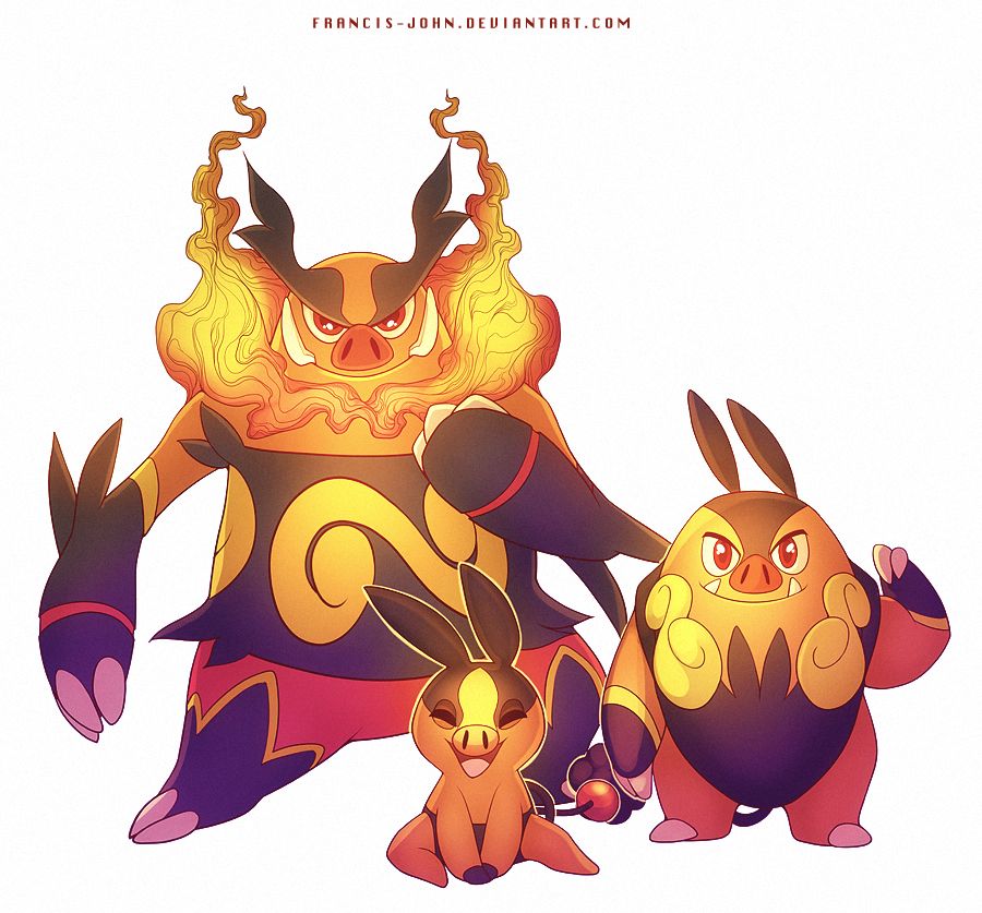 Tepig pignite and emboar by francis