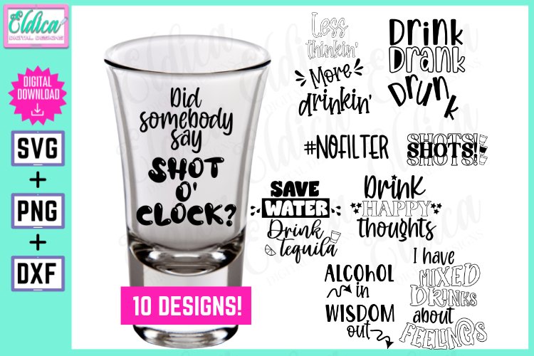 Shot glass quotes svg coaster svg alcohol svg