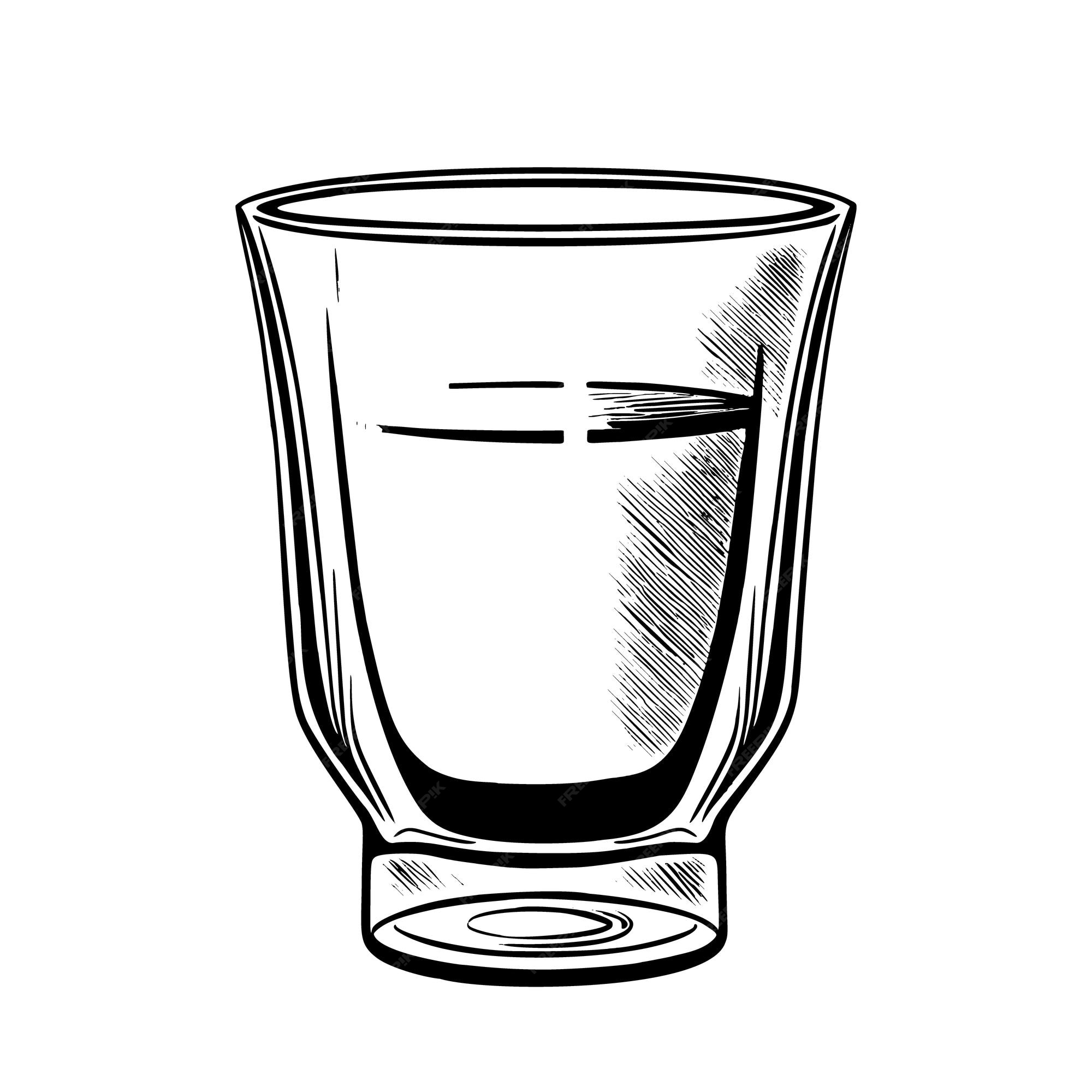 Premium vector sketch alcohol drink shot glass icon