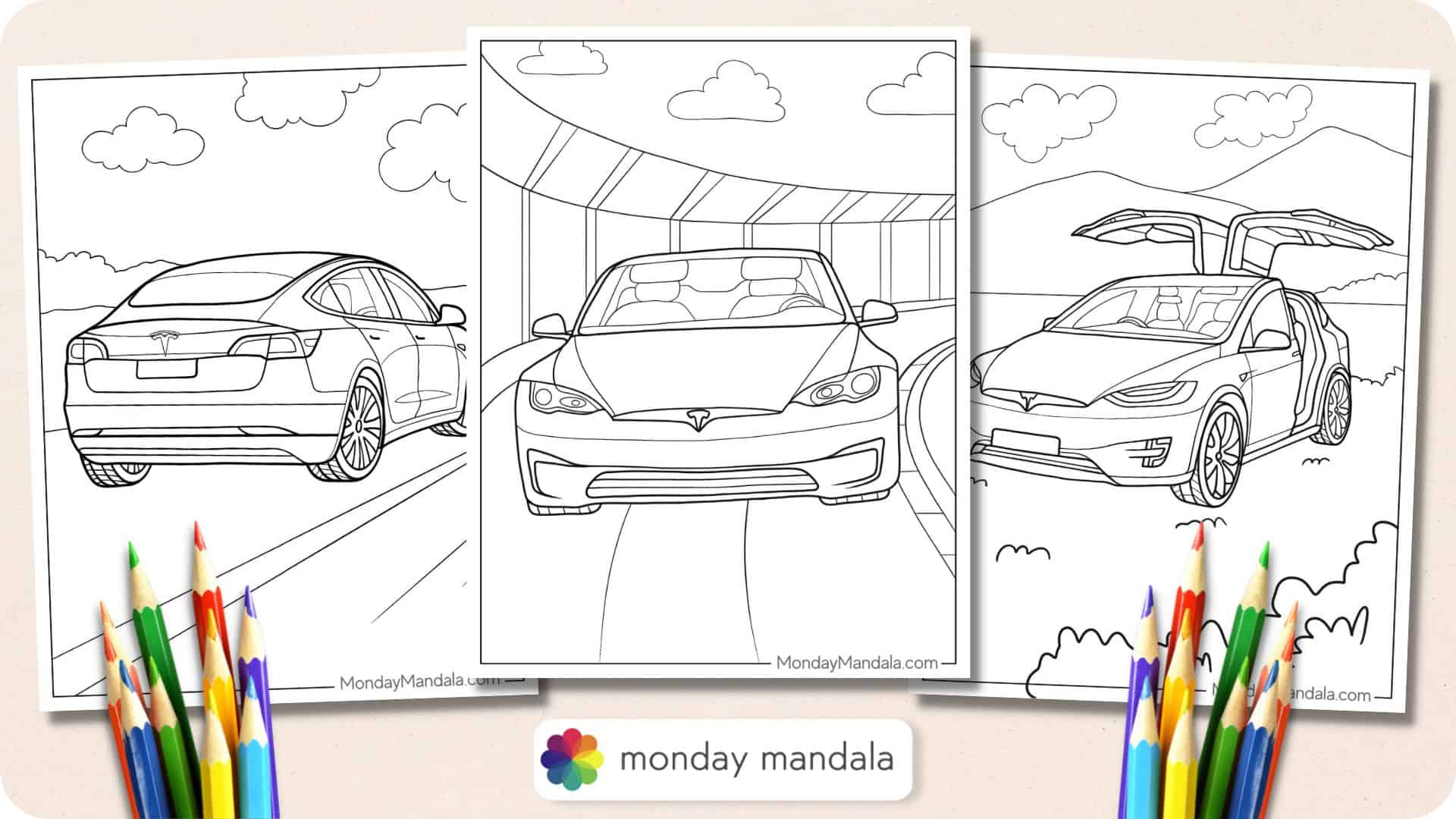 Tesla coloring pages free pdf printables