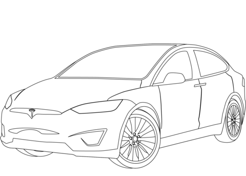 Tesla model x coloring page free printable coloring pages