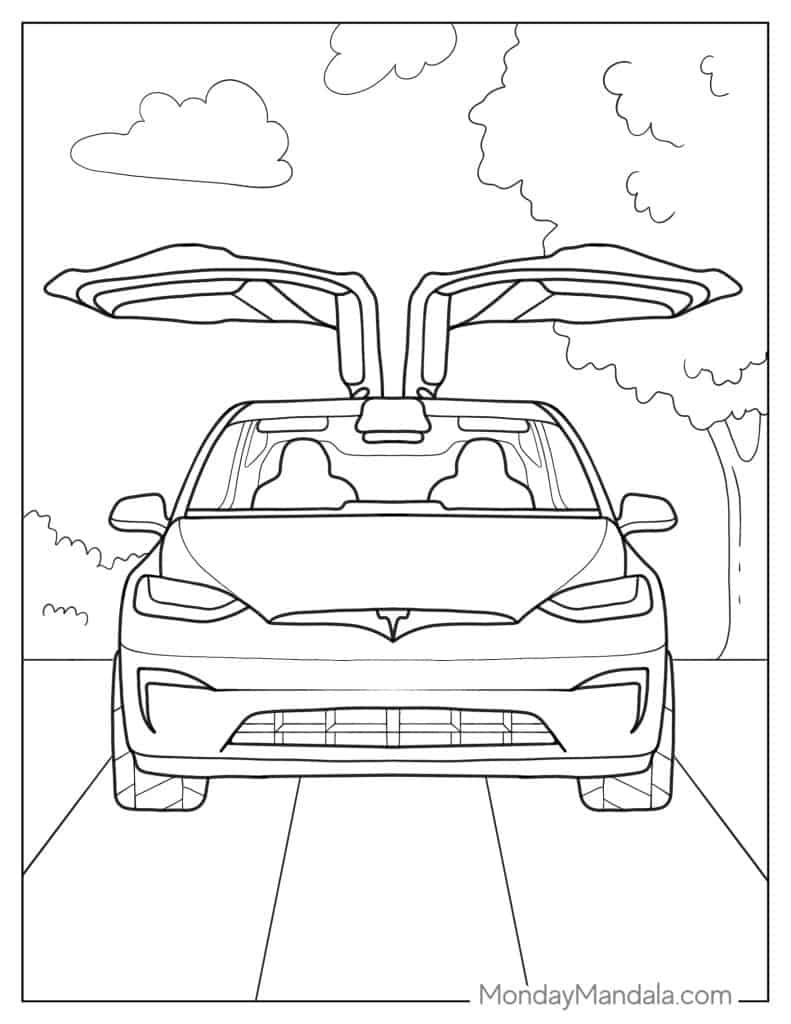 Tesla coloring pages free pdf printables