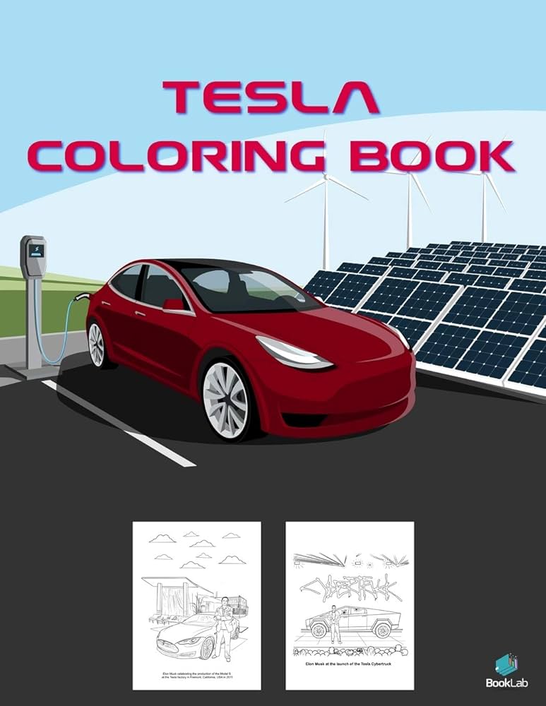 Tesla coloring book greatest electric cars coloring book for adults and kids