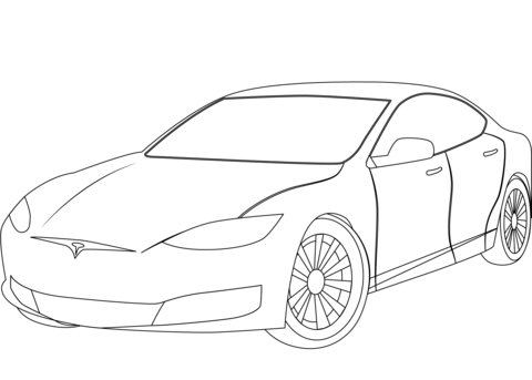 Tesla model s coloring page free printable coloring pages