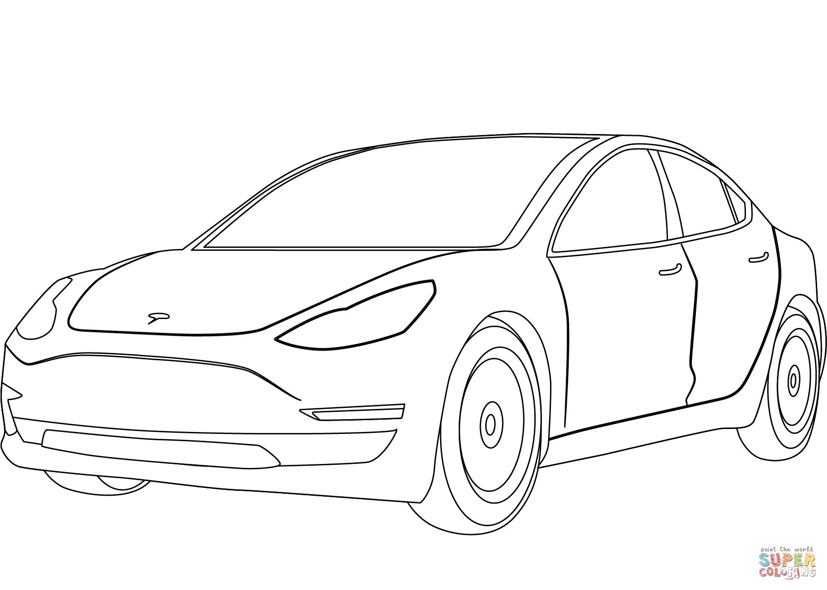 Tesla model coloring page free printable coloring pages