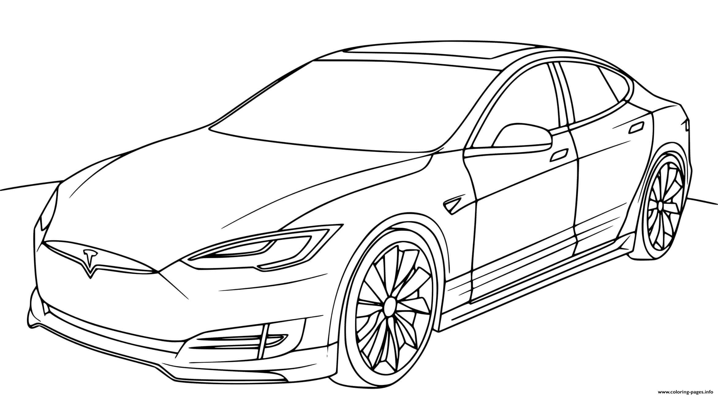 Tesla model s coloring page printable cars coloring pages tesla model s tesla
