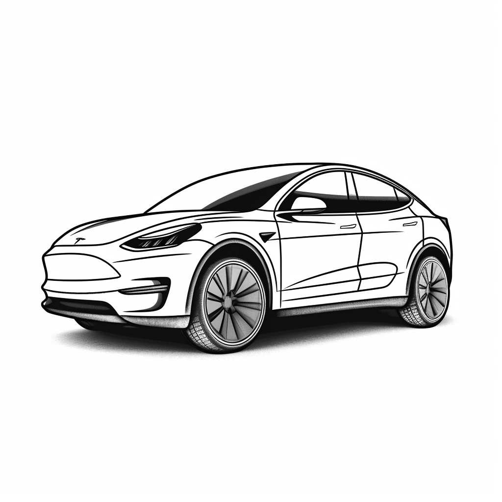 Tesla model y coloring page