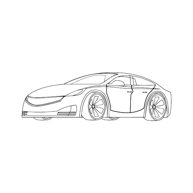 Premium vector coloring page outline of cars vehicles coloring book for kids