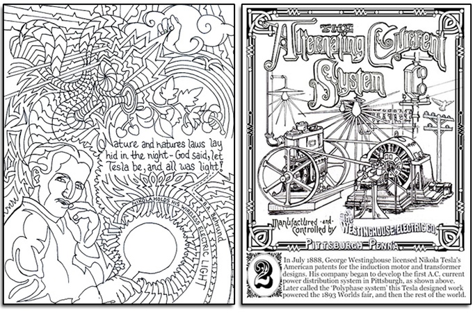 Nikola tesla coloring book a creative way to expend ones current energy in honor of the brilliant engineer