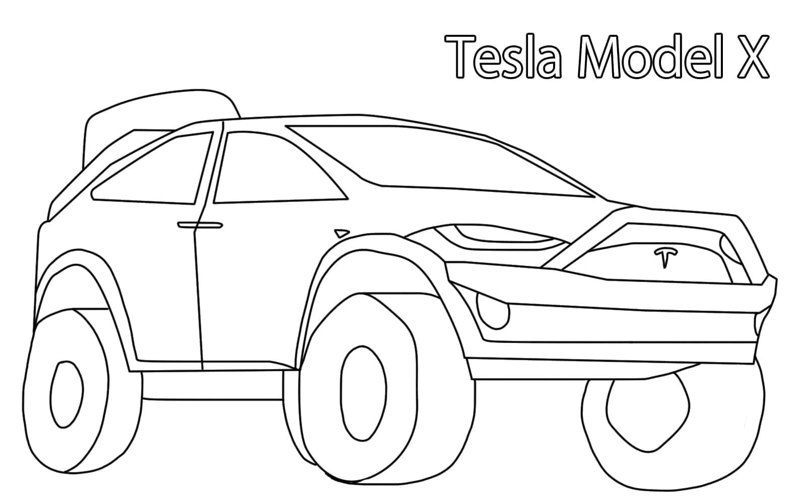 Tesla roadster coloring page