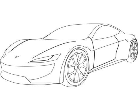 Tesla roadster coloring page free printable coloring pages