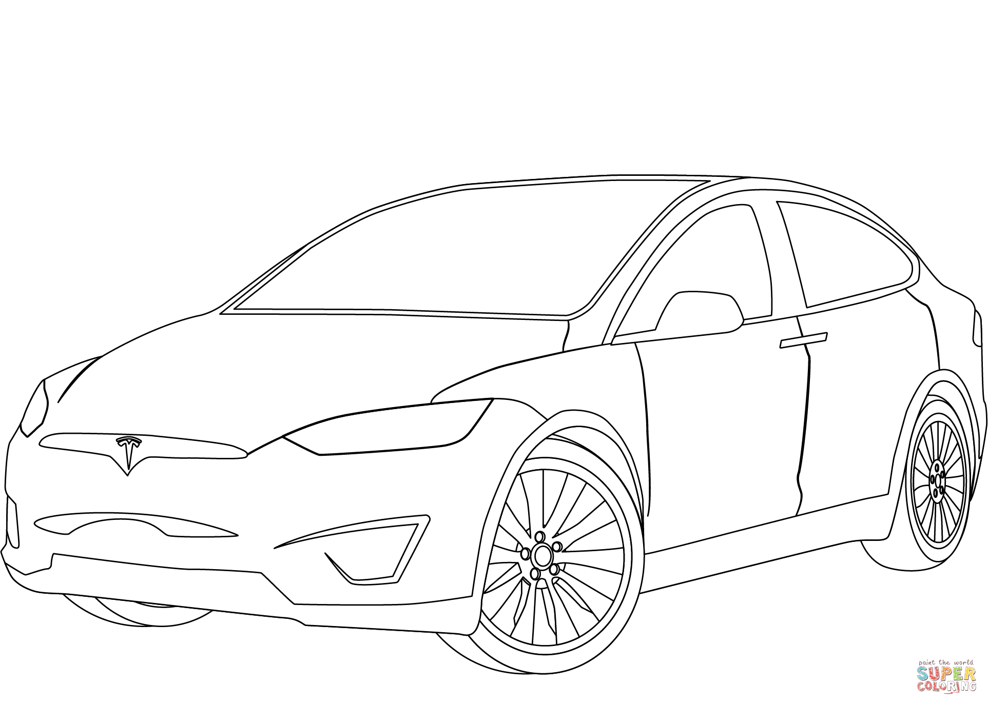 Tesla model x coloring page free printable coloring pages
