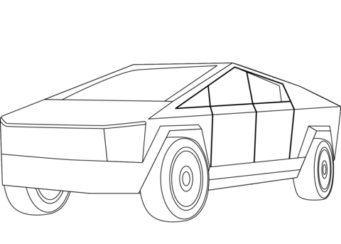 Tesla cybertruck coloring page free printable coloring pages