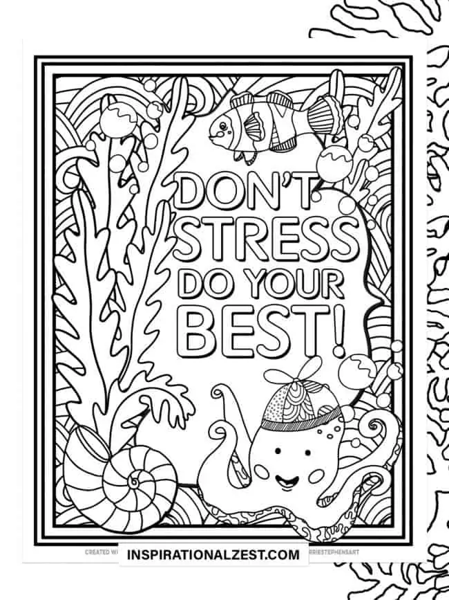 Free testing coloring pages for students motivational quotes