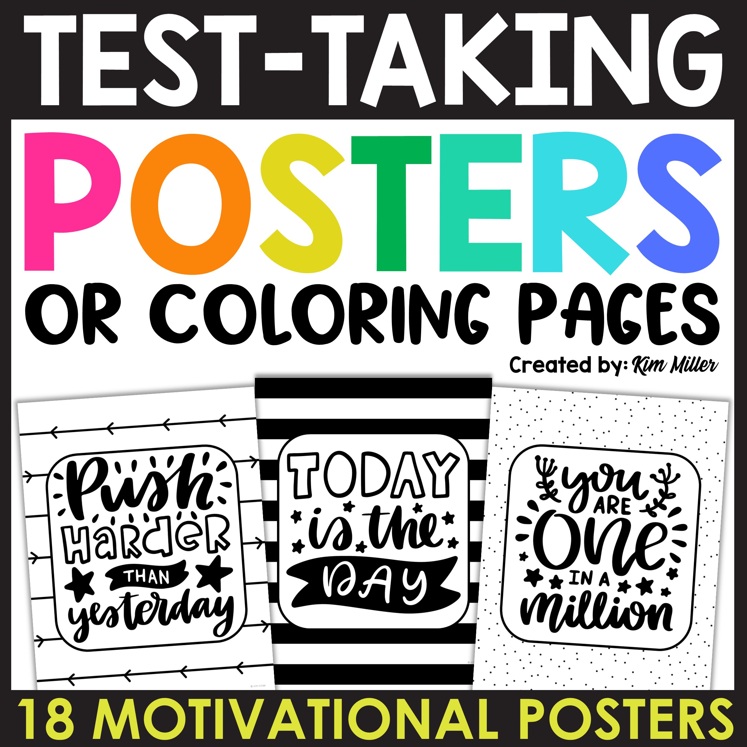 Motivational posters coloring pages for testing state testing encouragement