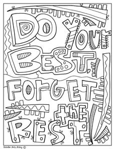 Free printable testing coloring pages and more at classroom doodles try it out in your classrroâ quote coloring pages testing encouragement coloring book pages
