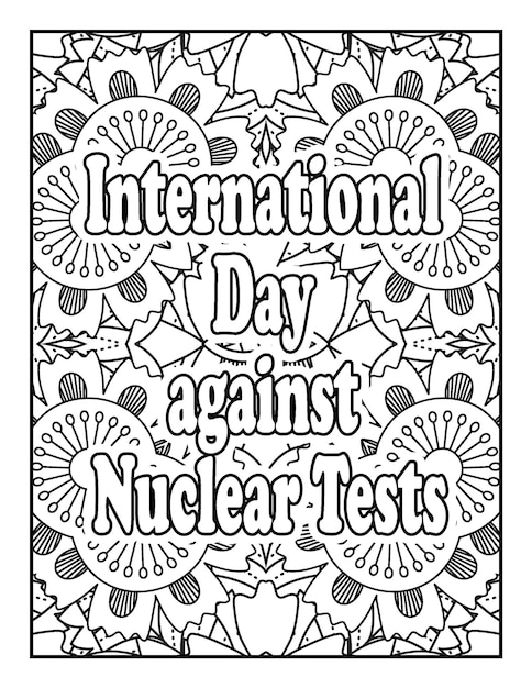 Premium vector international day quotes coloring pages for kids and adults to print
