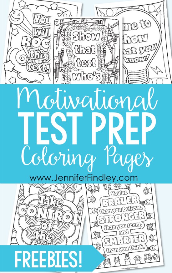 Test prep coloring pages motivational quotes for testing