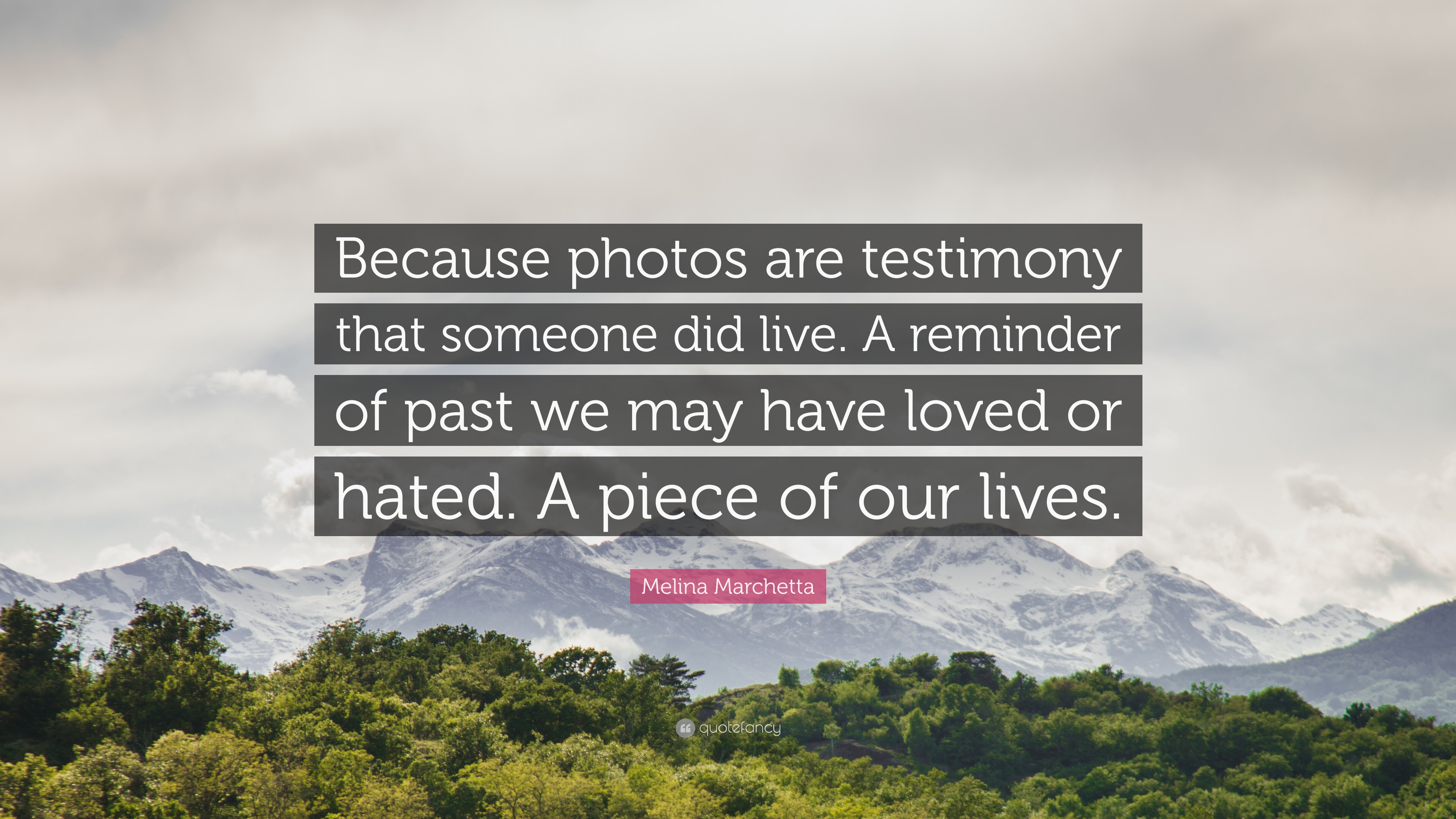 Melina marchetta quote âbecause photos are testimony that someone did live a reminder of past we