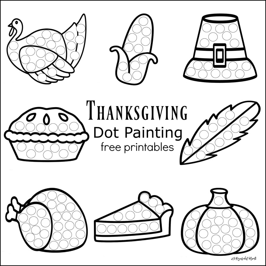 Thanksgiving dot painting free printables