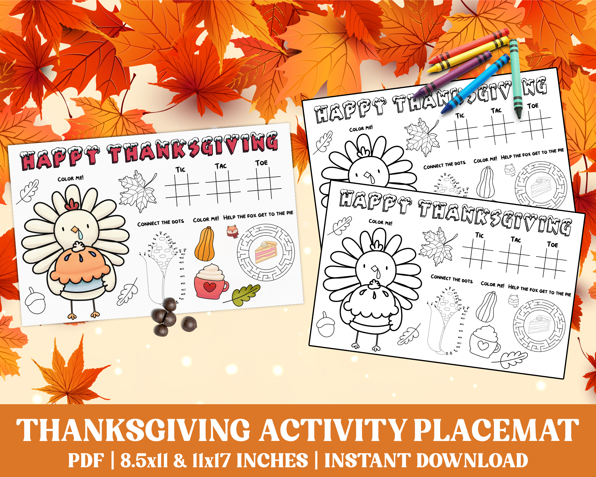 Pdf thanksgiving activities for kids kids thanksgiving activity placemat made by teachers
